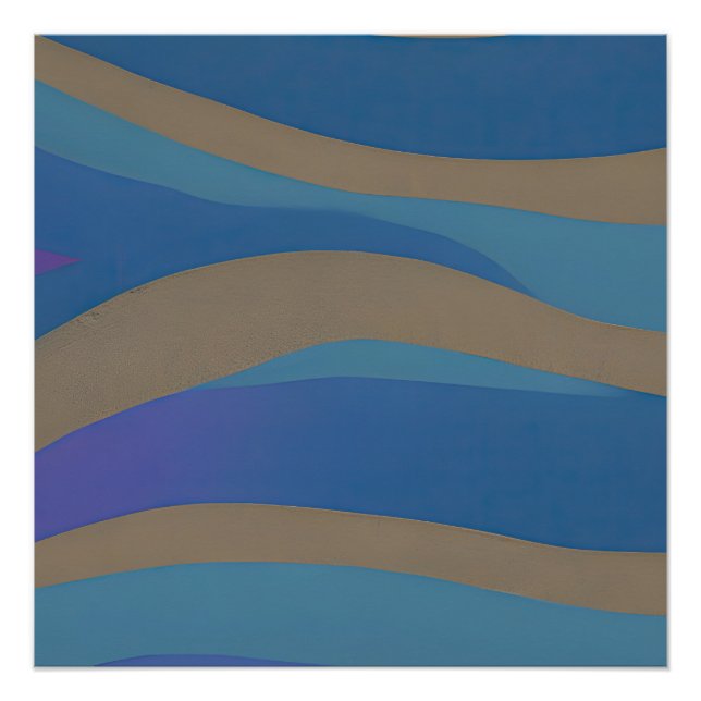 Póster Paisaje marino abstracto olas fracturadas 12 (Anverso)