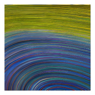 Póster Paisaje marino abstracto olas fracturadas 34