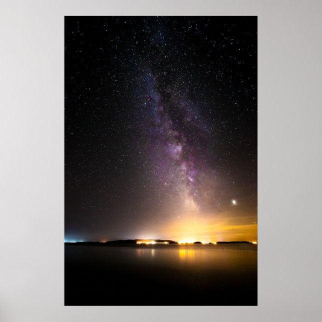Póster Paisaje marino con vía láctea (Frente)