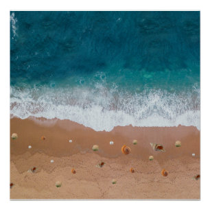 PÓSTER PAISAJE MARINO CONCHAS PLAYA VACACIONES DE VERANO