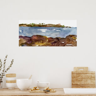 Póster Paisaje marino de ensenada del Océano Pacífico Cos