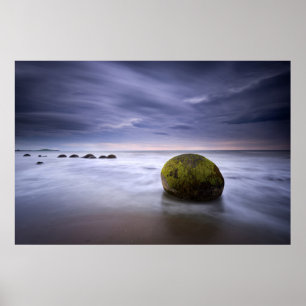 Póster Paisaje marino de la salida del sol de los cantos