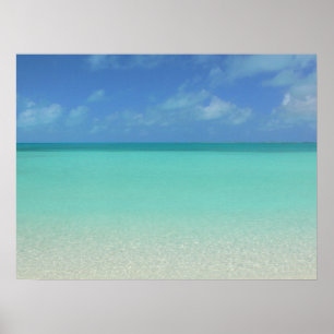 PÓSTER PAISAJE MARINO DE TURCAS Y CAICOS/ARENA DE MAR Y C