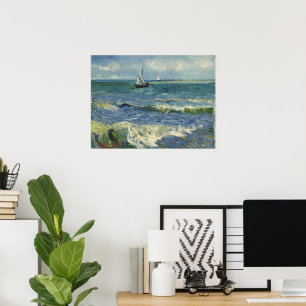 Póster Paisaje marino de Van Gogh en Saintes Maries de la