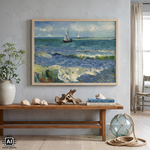 Póster Paisaje marino de Van Gogh en Saintes Maries de la