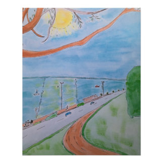 Póster Paisaje marino del acantilado de Essex