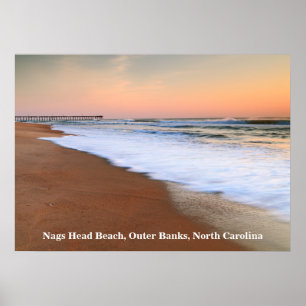Póster Paisaje marino del amanecer en la playa principal