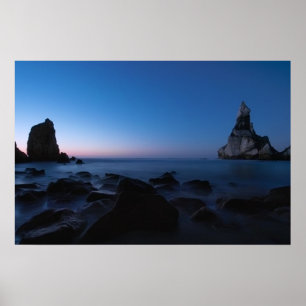 Póster Paisaje marino después de la puesta del sol