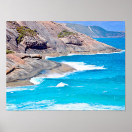Póster Paisaje marino pintoresco Foto de olas suaves y ac