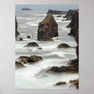 Póster Paisaje marino y montones de mar, Shetland