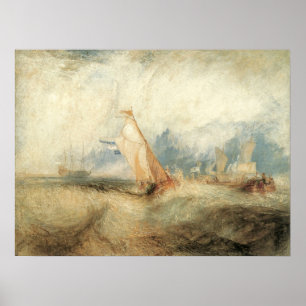 Póster Paisaje marítimo de barco vintage por Joseph Turne