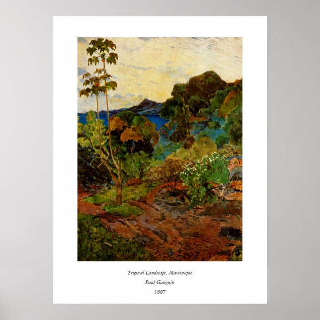 Póster Paisaje martiniqués de Paul Gauguin (1887) (Frente)