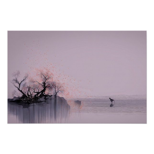 Póster Paisaje minimalista de Zen (Anverso)