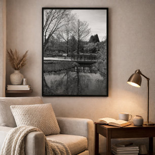 Póster Paisaje monocromo de Aguas Tranquilas