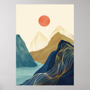 Póster Paisaje montañoso