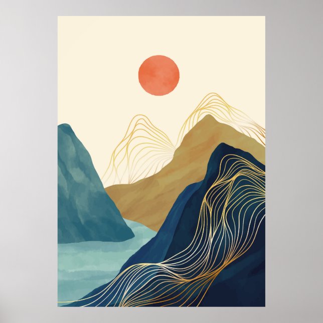 Póster Paisaje montañoso (Frente)