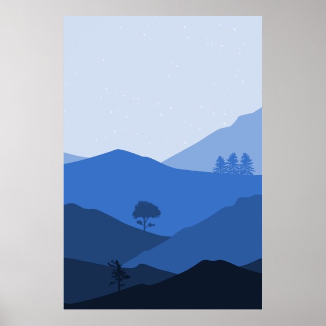 Póster Paisaje montañoso (Frente)