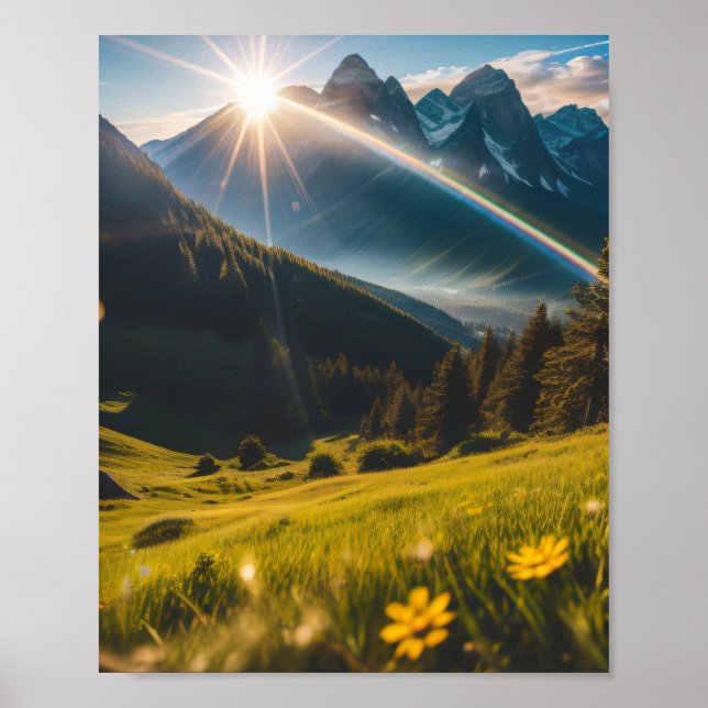 Póster paisaje montañoso (Frente)