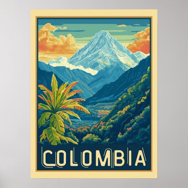 Póster Paisaje montañoso colombiano (Frente)