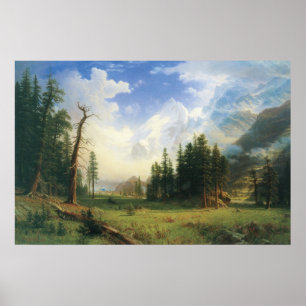 Póster Paisaje montañoso de Albert Bierstadt