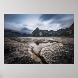 Póster Paisaje montañoso de las islas Lofoten Foto