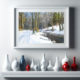 Póster Paisaje montañoso en invierno