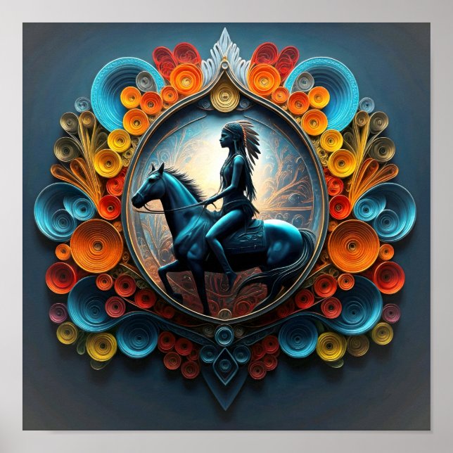 Póster "Paisaje nativo americano de ensueño" (Frente)