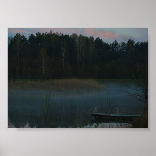 Póster Paisaje natural Paisaje rural Paisaje Lago Niebla 