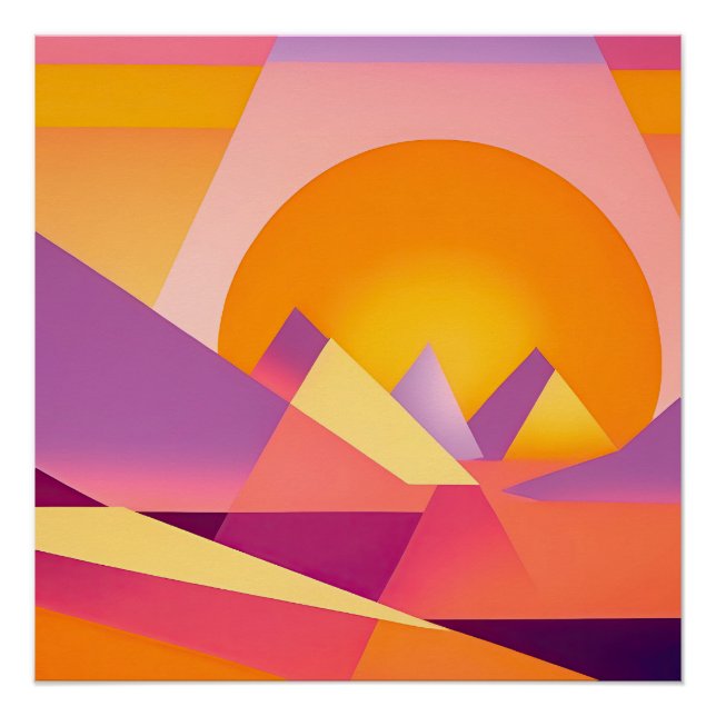 PÓSTER PAISAJE NEO GEO SUNSET (Anverso)