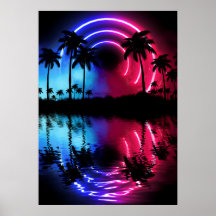 Paisaje neón: Palmeras y Arca