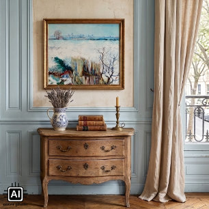 Póster Paisaje nevado con Arlés de Vincent van Gogh