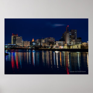 Póster Paisaje nocturno de Rochester, Minnesota