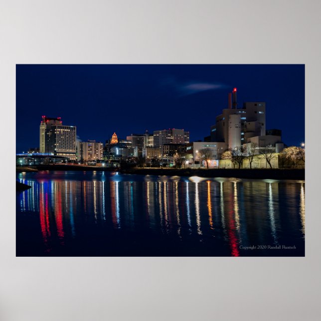 Póster Paisaje nocturno de Rochester, Minnesota (Frente)