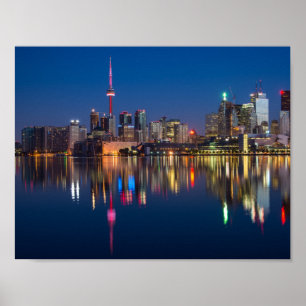 Póster Paisaje nocturno de Toronto Canadá