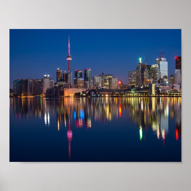 Póster Paisaje nocturno de Toronto Canadá (Frente)