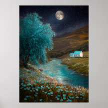 Paisaje Nocturno Encantado - Escena Onírica de Río