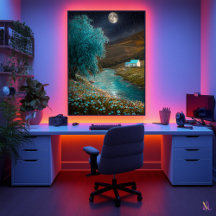 Paisaje Nocturno Encantado - Escena Onírica de Río