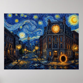 Póster Paisaje nocturno estrellado del Sanctasanctórum