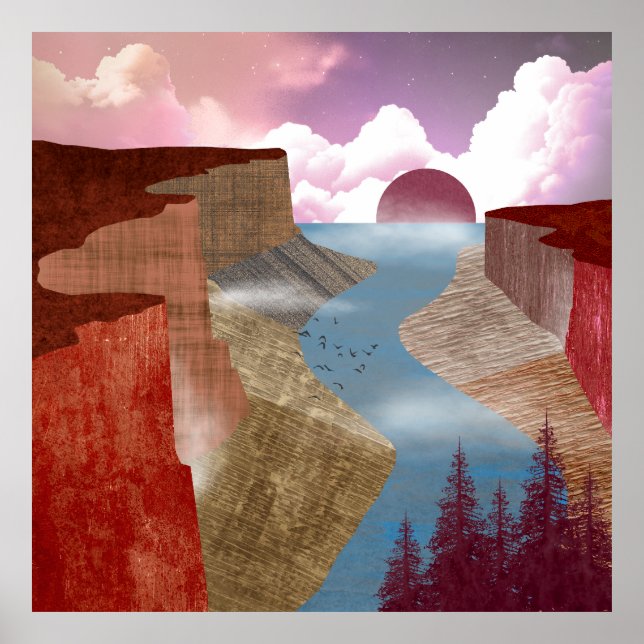 Póster Paisaje oceánico de Canyon (Frente)