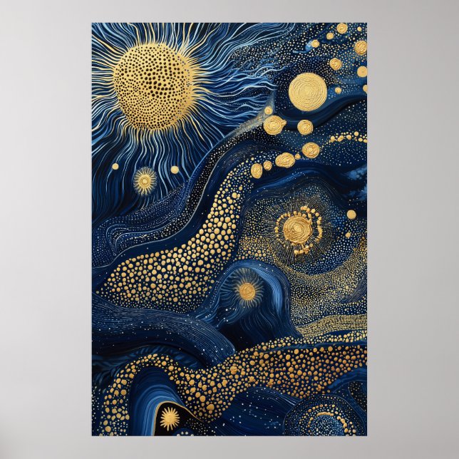 Póster Paisaje oncósmico surrealista de 1814 (Frente)