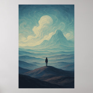 Póster Paisaje onírico inmersivo de soledad | Montaña sur