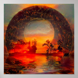Póster Paisaje oriental