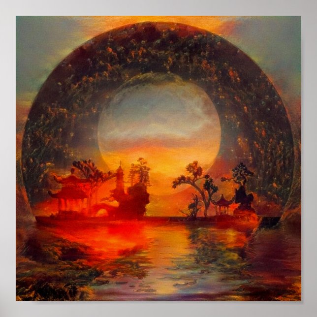 Póster Paisaje oriental (Frente)