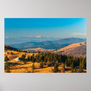 Póster Paisaje otoñal con montaña Triglav