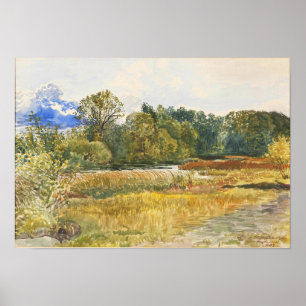 Póster Paisaje otoñal en Rybiniszki Stanislaw Maslowski
