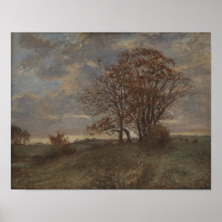 Póster Paisaje otoñal. Óleo sobre la cosecha de lona