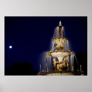 Póster Paisaje paisajístico de la fuente del agua paisaje