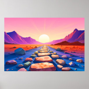 Póster Paisaje paisajístico del desierto panorámico