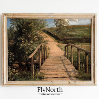 Póster Paisaje paisajístico vintage en inglés