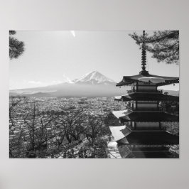 Póster Paisaje panorámico del Monte Fuji Japón